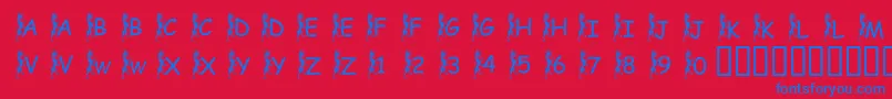 フォントPfGriffinClimbing – 赤い背景に青い文字