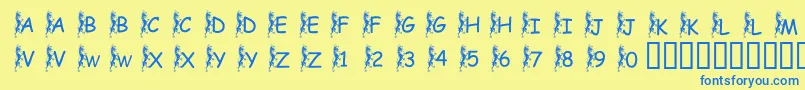 More about PfGriffinClimbing Font PfGriffinClimbing Font – Blue Fonts on Yellow Background