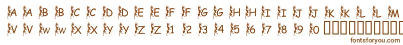 PfGriffinClimbing Font – Brown Fonts on White Background