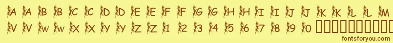 PfGriffinClimbing Font – Brown Fonts on Yellow Background