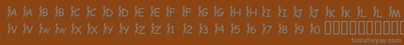 フォントPfGriffinClimbing – 茶色の背景に灰色の文字