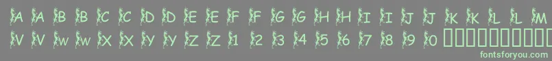 PfGriffinClimbing Font – Green Fonts on Gray Background