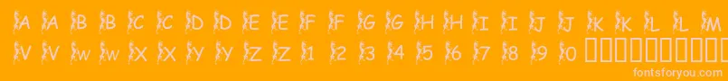 PfGriffinClimbing Font – Pink Fonts on Orange Background