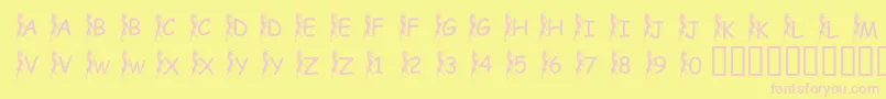PfGriffinClimbing-fontti – vaaleanpunaiset fontit keltaisella taustalla