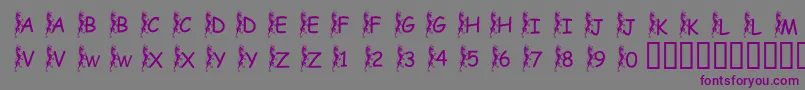 フォントPfGriffinClimbing – 紫色のフォント、灰色の背景