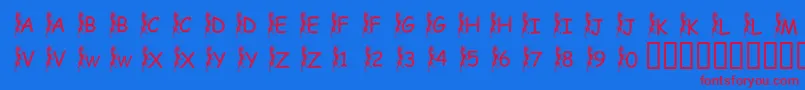 PfGriffinClimbing Font – Red Fonts on Blue Background