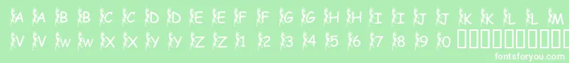 PfGriffinClimbing Font – White Fonts on Green Background