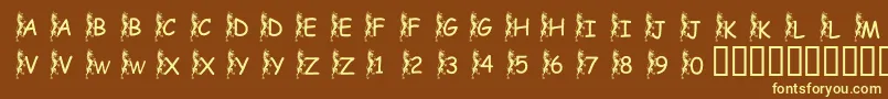PfGriffinClimbing-fontti – keltaiset fontit ruskealla taustalla
