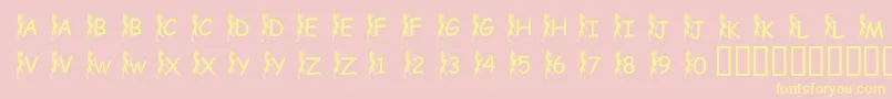 PfGriffinClimbing-Schriftart – Gelbe Schriften auf rosa Hintergrund