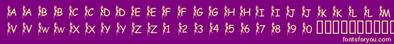 PfGriffinClimbing Font – Yellow Fonts on Purple Background