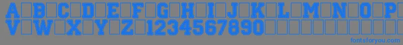 フォントStitchnSchool – 灰色の背景に青い文字