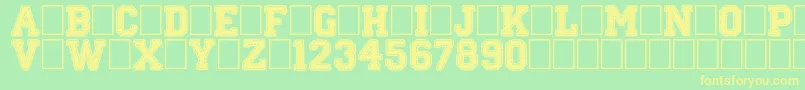 StitchnSchool Font – Yellow Fonts on Green Background