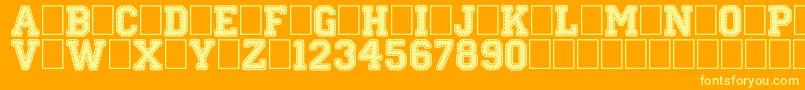 フォントStitchnSchool – オレンジの背景に黄色の文字