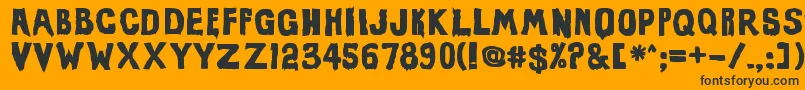 Шрифт EviloffrankensteinUltrablack – чёрные шрифты на оранжевом фоне