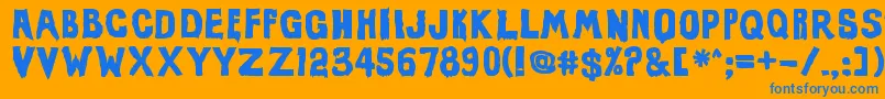 EviloffrankensteinUltrablack Font – Blue Fonts on Orange Background