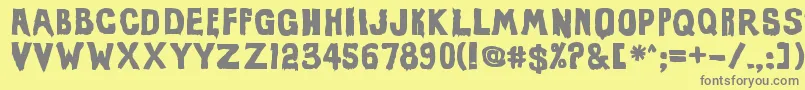 EviloffrankensteinUltrablack-Schriftart – Graue Schriften auf gelbem Hintergrund