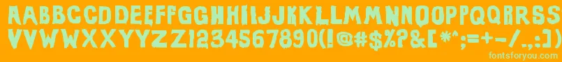 EviloffrankensteinUltrablack Font – Green Fonts on Orange Background