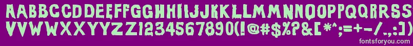 Шрифт EviloffrankensteinUltrablack – зелёные шрифты на фиолетовом фоне