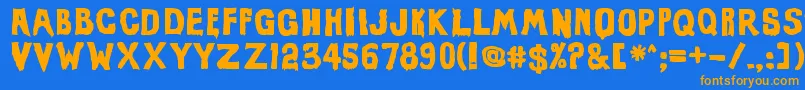 EviloffrankensteinUltrablack Font – Orange Fonts on Blue Background