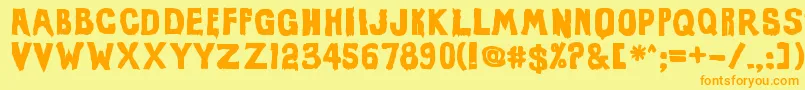 EviloffrankensteinUltrablack Font – Orange Fonts on Yellow Background