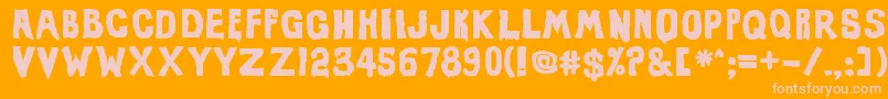 EviloffrankensteinUltrablack Font – Pink Fonts on Orange Background