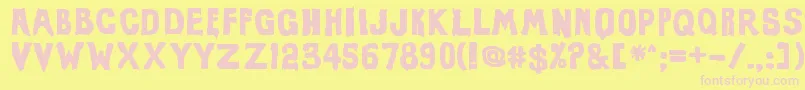 EviloffrankensteinUltrablack Font – Pink Fonts on Yellow Background