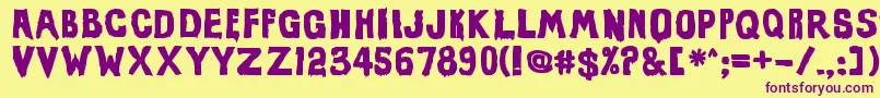 EviloffrankensteinUltrablack Font – Purple Fonts on Yellow Background