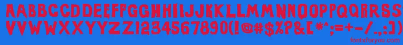 EviloffrankensteinUltrablack Font – Red Fonts on Blue Background