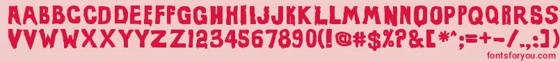 EviloffrankensteinUltrablack Font – Red Fonts on Pink Background