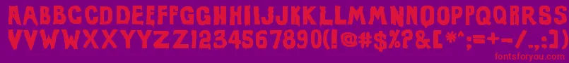 EviloffrankensteinUltrablack Font – Red Fonts on Purple Background