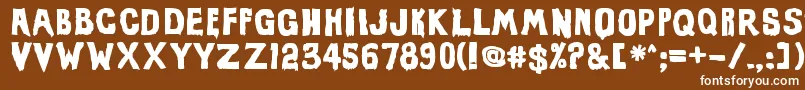 EviloffrankensteinUltrablack Font – White Fonts on Brown Background