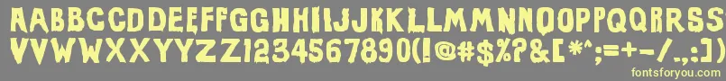 EviloffrankensteinUltrablack-Schriftart – Gelbe Schriften auf grauem Hintergrund