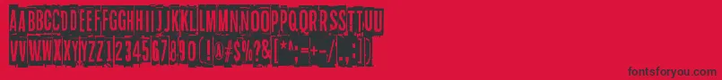 Blockheads-Schriftart – Schwarze Schriften auf rotem Hintergrund