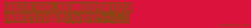 fuente Blockheads – Fuentes Marrones Sobre Fondo Rojo