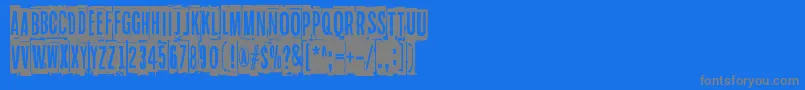 Blockheads Font – Gray Fonts on Blue Background