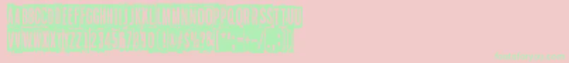 Blockheads-Schriftart – Grüne Schriften auf rosa Hintergrund
