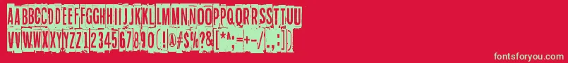 Blockheads Font – Green Fonts on Red Background