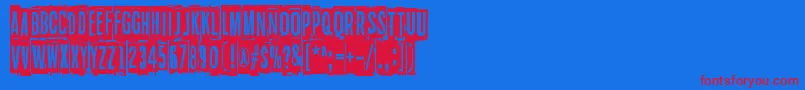 Blockheads Font – Red Fonts on Blue Background