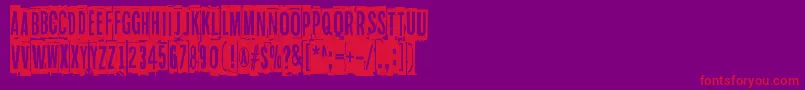 Czcionka Blockheads – czerwone czcionki na fioletowym tle