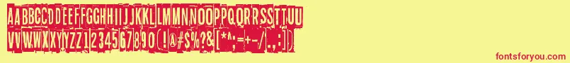 Blockheads Font – Red Fonts on Yellow Background