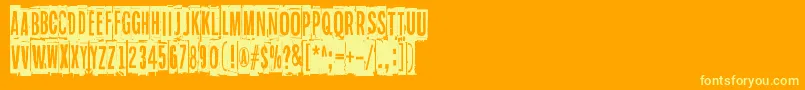 フォントBlockheads – オレンジの背景に黄色の文字
