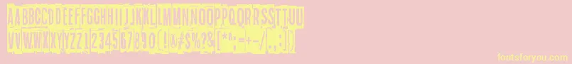 Blockheads Font – Yellow Fonts on Pink Background