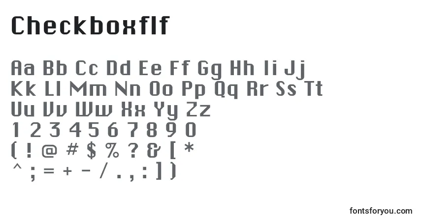 Checkboxflfフォント–アルファベット、数字、特殊文字