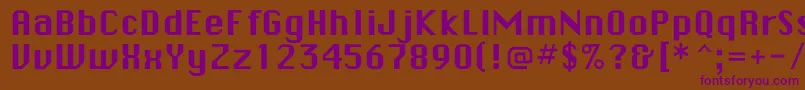 Checkboxflf-Schriftart – Violette Schriften auf braunem Hintergrund