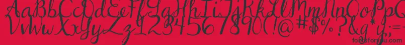 DjbDearStNick-Schriftart – Schwarze Schriften auf rotem Hintergrund