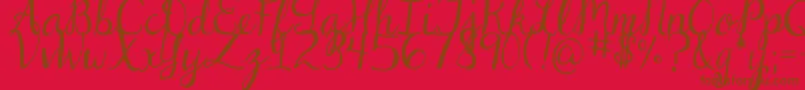 Police DjbDearStNick – polices brunes sur fond rouge