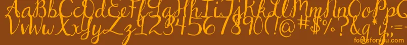 Fonte DjbDearStNick – fontes laranjas em um fundo marrom