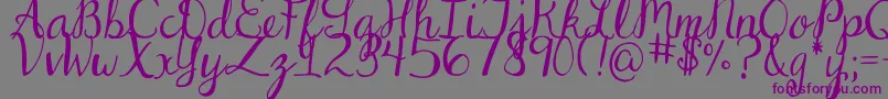 DjbDearStNick Font – Purple Fonts on Gray Background