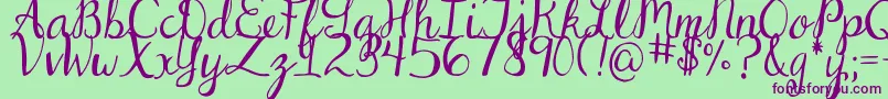 DjbDearStNick Font – Purple Fonts on Green Background