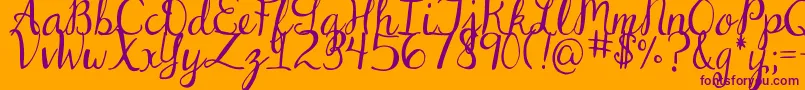 DjbDearStNick Font – Purple Fonts on Orange Background